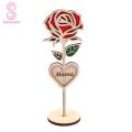 Rose Table Decoration Handcrafted Wooden Rose Flower Decoration Perfect Mother's Day Gift for Rustic Rose Decor.