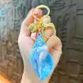Colorful Acrylic Shell Conch Keyring Creative School Bag Backpack Pendants Cartoon Car Key Accessories Key Ring For Women.