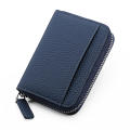 Compact Card Holder Stylish Leather Small Zipper Card Wallet Green Luxury Change Pouch for Women's Men's Travel Use Office. 