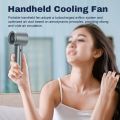 Handheld Fan High-Speed Portable Turbofan USB Rechargeable Electric Fan with Digital Display Support 120-Speeds Infinitely Adjustable for Camping Travel Home Office.