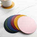 1pcs Waterproof PU Leather Coaster Heat Resistant Round Cup Coaster Cup Mat Tableware Mat Bowl Placemat Home Decor. 