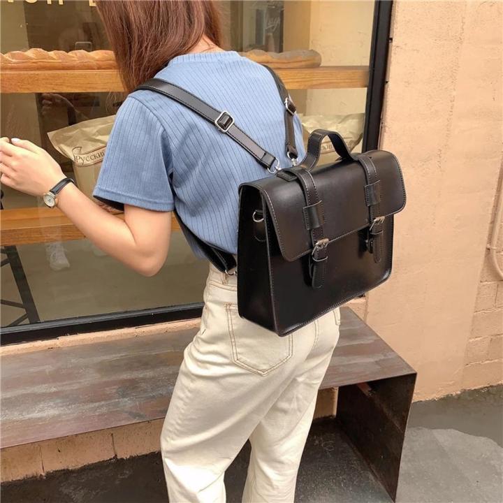 Korean%20Preppy%20Style%20Student%20School%20Bag%20Pu%20Leather%20Female%20Messenger%20Bags%20Vintage%20Multifunctional%20Women%20Shoulder%20Bag%20Ladies%20Totes%20-%20Image%202