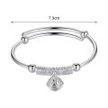 Cuff Brelet Smooth Lucky Beads Bell Carved Retro Bangle. 