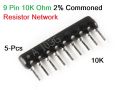 3Pcs- Resistor A09-103 Network 9 Pin 10K Commoned Resistor 10K Ohm Tolerance ±2% Common Connected Network Array Resistor Electronics Circuitry & Parts. 