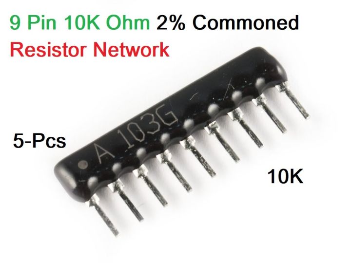 3Pcs-%20Resistor%20A09-103%20Network%209%20Pin%2010K%20Commoned%20Resistor%2010K%20Ohm%20Tolerance%20%C2%B12%25%20Common%20Connected%20Network%20Array%20Resistor%20Electronics%20Circuitry%20&%20Parts%20-%20Image%203