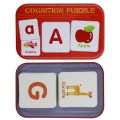 Anti-Tear Flash Cards Learning Alphabet Puzzle Cards, Matching Puzzle Cognitive Early Educational Learning Toys Mental Storage Box Alphabet Tik Tok. 
