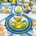 Pokemon Pikachu birthday party Disposable decorations tableware Set Plate Cup cake topper Birthday Party Supplies Action Figure. 