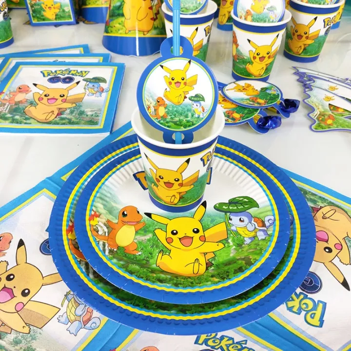 Pokemon%20Pikachu%20birthday%20party%20Disposable%20decorations%20tableware%20Set%20Plate%20Cup%20cake%20topper%20Birthday%20Party%20Supplies%20Action%20Figure%20-%20Image%206