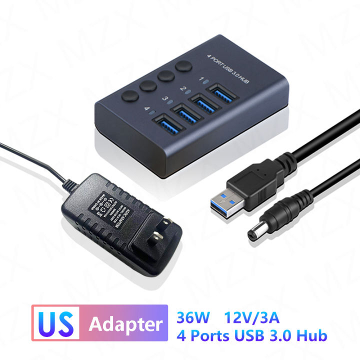 MZX%2010/7/4%20Port%20Aluminum%20USB%203.0%20Hub%20A%203%200%20Multi%20Splitter%20Concentrator%20Multiple%20Extension%20Hub%20Switch%20Power%20Adapter%20for%20PC%20Laptop%20-%20Image%207