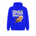 Space Astronaut Funny Otter Pun Gag Man Special Crazy Harajuku Anime Cotton Pullover Hoodie Birthday Anime Sweater.