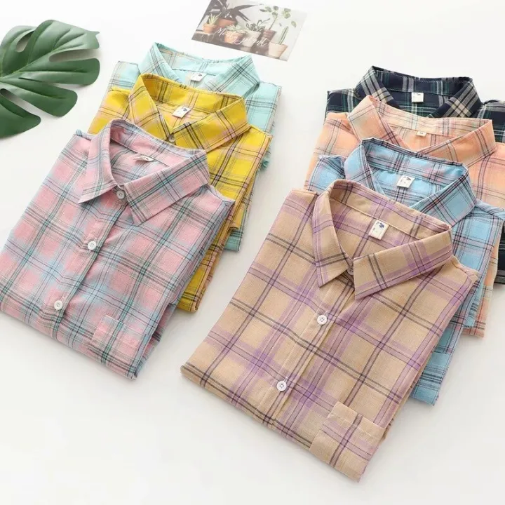 New%20Autumn%20Womens%20Plaid%20Shirt%20Excellent%20Quality%20Loose%20Blouses%20Fresh%20Casual%20Design%20Female%20Long%20Sleeve%20Shirts%20Lady%20Tops%20Clothes%20-%20Image%204