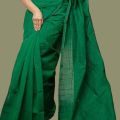 Elegance Redefined-Trendy Collection Tangail Tant Half Silk One Color Chumki Saree -Suitable for Every Season.