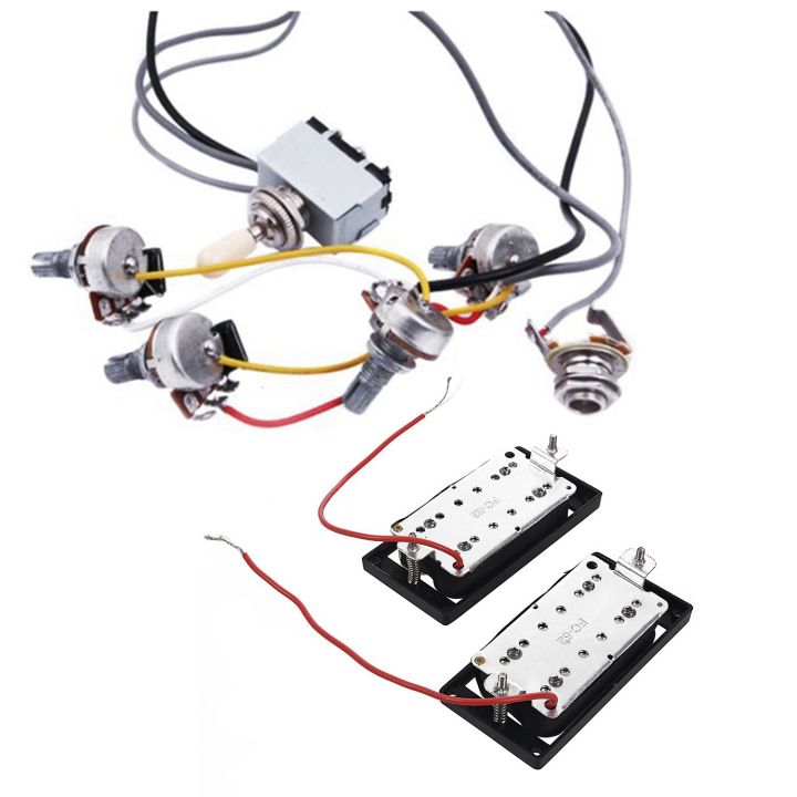 Practical%20Product%202pcs%20Zebra%20Faced%20Humbucker%20Double%20Coil%20Pickups%20Electric%20Guitar%20&%201pcs%20Guitar%20Wiring%20Harness%20Prewired%202%20Volumes%202%20Tones%204-500K%20Pots%20For%20LP%20Guitar%20-%20Image%203