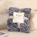 Zebra Striped Throw Blanket Fashion Jacquard Print Rabbit Fuzzy Sofa Cover Shawl Bedspread Super Soft Warm Plush Blankets.