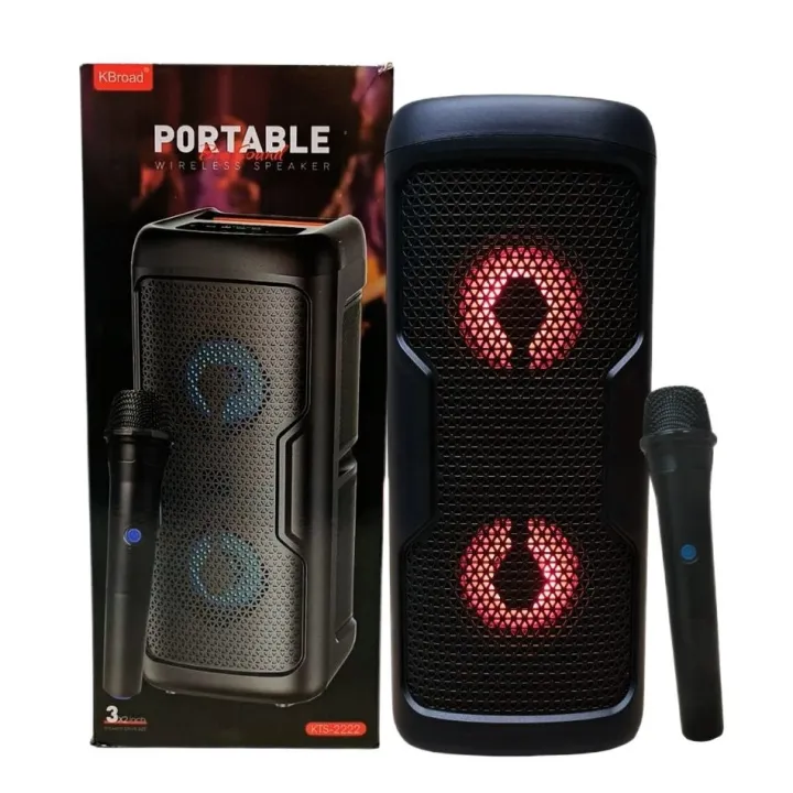 KTS-2222%20Dual%203%20Inch%20Driver%2012W%20Colorful%20Lighting%20Wireless%20Speaker%20&%20Microphone%20-%20Image%203