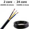 Multicore wire and cable RVV2 core -24 core control signal wire 22AWG 0.3 0.5 0.75mm 1.5mm2 PVC cable. 