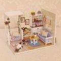 Doll House DIY Furniture Dust Cover 3D Wooden Mini Dollhouse Toy for Kids. 