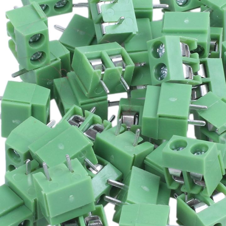 100%20Pieces%202%20Pin%205%20mm%20Pinch%20PCB%20Mount%20Screw%20Terminal%20Block%20Connector%20300V%2010A%20(Green)%20-%20Image%203