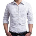 White Boll Print Formal Shirt For Men _ u3067.