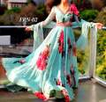 Georgette New Stylish Ready Made Party Long Gown - Lehenga For Girls. 