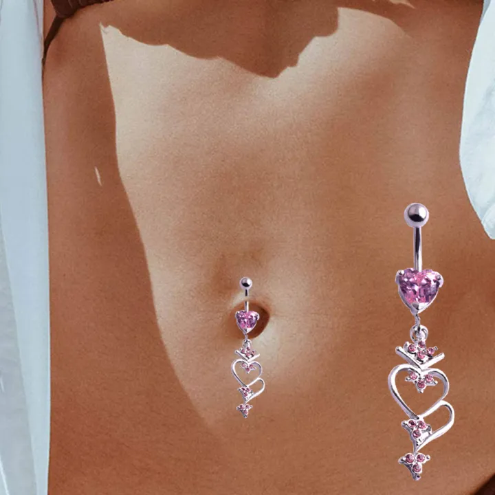 Fashion%20Shiny%20Heart%20Zircon%20Pendant%20Stainless%20Steel%20Belly%20Button%20Ring%20Beautiful%20Navel%20Piercing%20Body%20Fashion%20Jewelry%20Navel%20Rings%20-%20Image%203