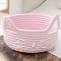 Cartoon Cat Cotton Rope Basket Ornament Home Decor Kitten Shape Storage Basket for Hotel Dressing. 