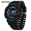 SANDA Youth Colorful Cool Sports Waterproof Personalized Digital LED Men Watch Gift Tiktok Same Style SD3310. 