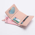 (New) flowers pattern women short wallet PU leather multi-card slot card holder coin purses girl student wallet female small purses. 