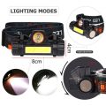 Portable mini High Power LED Headlamp Built-in Battery T6+COB USB Rechargeable Headlight Waterproof Head Torch Head Lamp. 