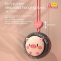 1/2/3PCS Mini Rechargeable Cartoon Animal Hanging Neck Fan USB Portable Leafless Low Noise Small Fan for Summer Students.