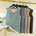 Men's Double-Sided Dralon plus Velvet Thickened Large Size Slim Sleeveless Bottoming Shirt Autumn and Winter Inner Wear Warm Traceless Vest. 