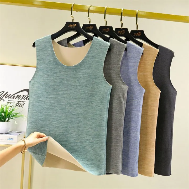 Men's%20Double-Sided%20Dralon%20plus%20Velvet%20Thickened%20Large%20Size%20Slim%20Sleeveless%20Bottoming%20Shirt%20Autumn%20and%20Winter%20Inner%20Wear%20Warm%20Traceless%20Vest%20-%20Image%203