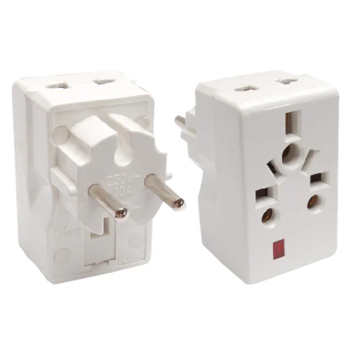 Multi Plug - Multi Socket  Round Pin - Universal Multi Plug Adapter Round and Square Pin - Travel Adapter