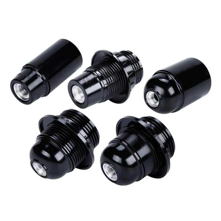 【Daily Deals】 Black E27 Self-locking Bakelite Lamp Holder E14 Cap Screw LED Light Head Socket Floor Desktop Light Bulb Base Eatop