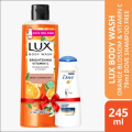 Lux Body Wash Orange Blossom & Vitamin C 245ml-Dove Shampoo 79 ml free. 