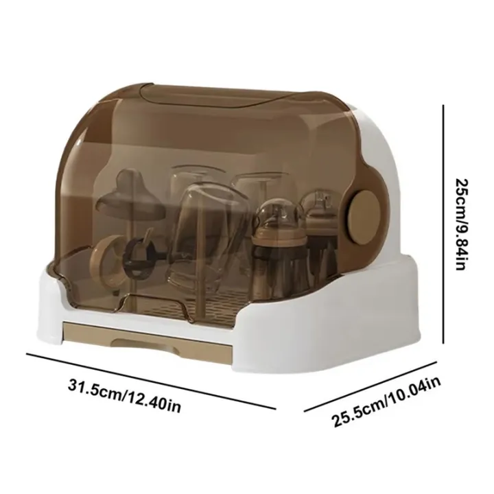 Portable%20Baby%20Bottle%20Drying%20Rack%20with%20Dustproof%20Lid,%20White%20-%20Image%203