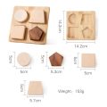 Kids Wooden Board Puzzle Toy Baby Safe Nature Wood Blocks Teether Toy Montessori Education Building Block Stacking Children Game.