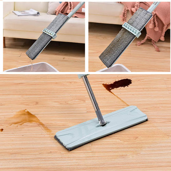 Dry Wet Flat Floor Mop Washable Microfiber Cleaning Pads Home Floor Clean