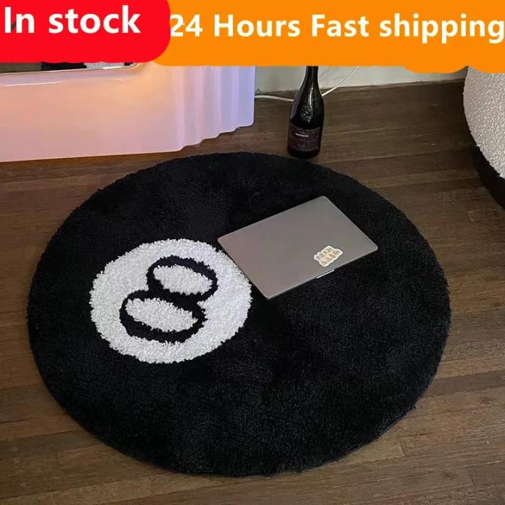 8 Ball Rug, Simulation Billiards 8 Ball Rug, Round Soft Chair Pad, Anti