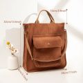 Corduroy Tote Bag for Women Shoulder Bags 2023 Designer Handbags Sturdy Metal Buckle Shopper Messenger School Bag Crossbody Bags.