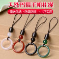 Fastened ring New Chinese Style National Fashion Natural Agate Drop-Resistant Mobile Phone Charm Six Words Mantra Mobile Phone Lanyard.