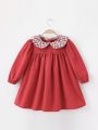 Children’s Qualityful Outfits Baby Girls' Lace Trim Collar Dress, Fit Elegant Dress for Kid’s.