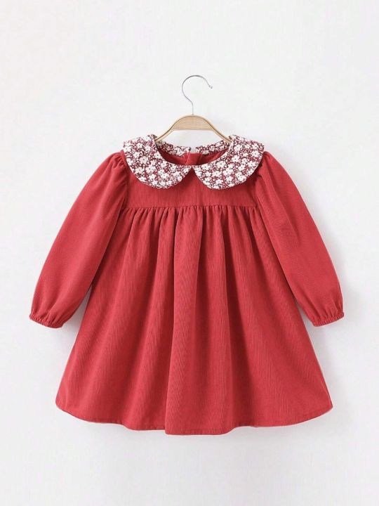 Children%E2%80%99s%20Qualityful%20Outfits%20Baby%20Girls'%20Lace%20Trim%20Collar%20Dress,%20Fit%20Elegant%20Dress%20for%20Kid%E2%80%99s%20-%20Image%208