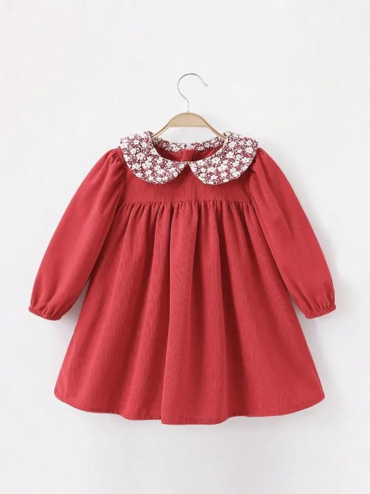 Children%E2%80%99s%20Qualityful%20Outfits%20Baby%20Girls'%20Lace%20Trim%20Collar%20Dress,%20Fit%20Elegant%20Dress%20for%20Kid%E2%80%99s%20-%20Image%208