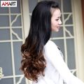 Blackhair Big Wave Human Hair Wigs Long Curly Wavy Full Hair Wigs Heat Resistant Gradient Color Beauty Style for Women.