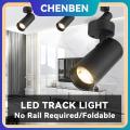 Surface Mounted Foldable LED Track Light Spotlight 40W Black No Rail Required Ceiling Spot Lighting Warm White Cold White Ceiling Spot Lights. 