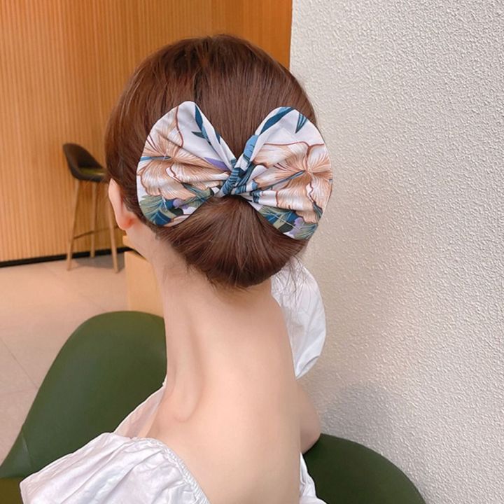1PC Women Girl Multicolor Bun Print Headband Hairpin DIY Cloth Hair Circle Bun Maker Ponytail Holder Curler Hair Accessories