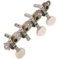 Machines Tuners Pegs Tuning Key with White Pearl Knobs 4L+4R for Mandolin - White + silver.