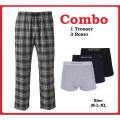 4 in1 Combo 1 Piece Trouser 3 Piece Boxer For Men Multicolor. 