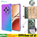 BLKNAIM 5-in-1 NEW For OPPO Reno 12F case Anti-fall Color phone case +2PCS Matte Ceramic Film +Carbon Fiber Back Film +Lens Film.